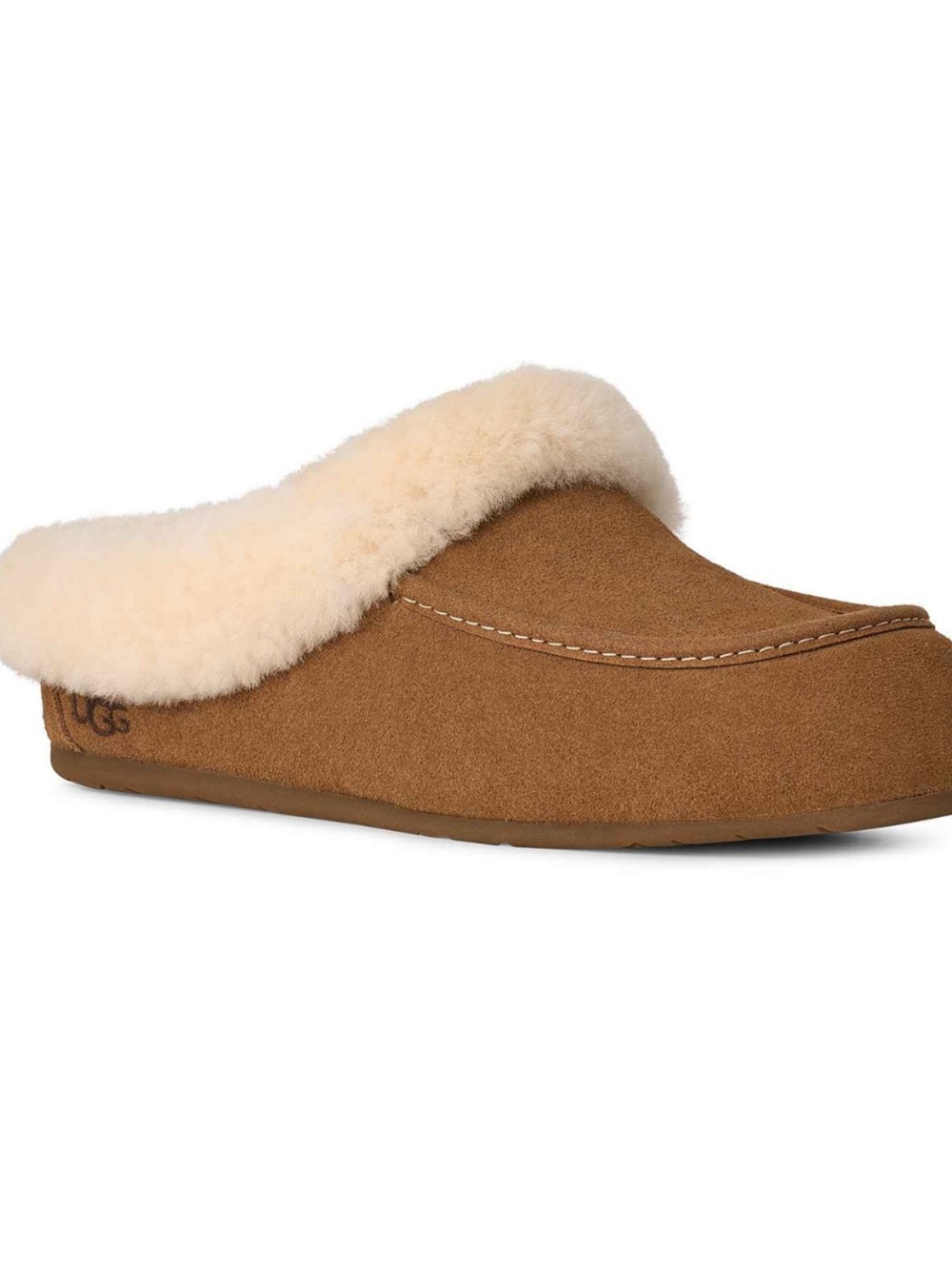 UGG Ansley Genuine Shearling Trim Suede Mule